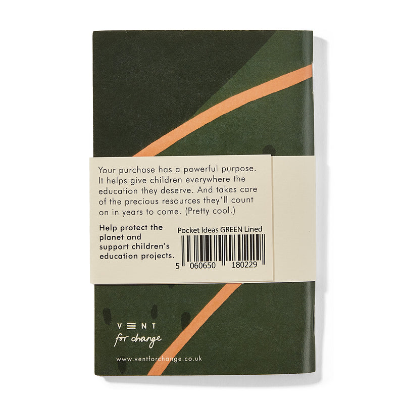 Recycled Mini Notebook & Bookmark - Green Lined