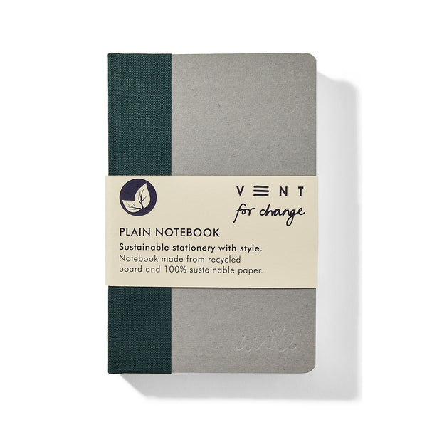 Recycled Hard Cover Mini Notebook - Green Plain