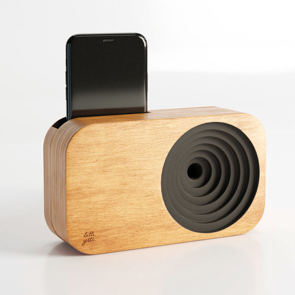 Wooden Smartphone Speaker - Black by Bitti Gitti