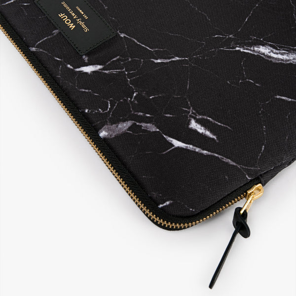 Recycled 13" Laptop Sleeve - Black Marble by Wouf