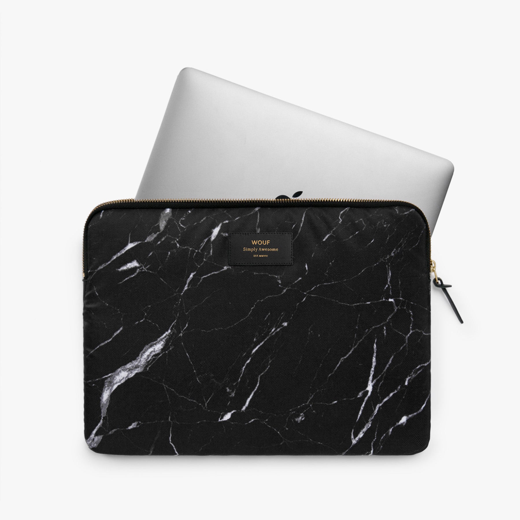 Recycled 13" Laptop Sleeve - Black Marble by Wouf