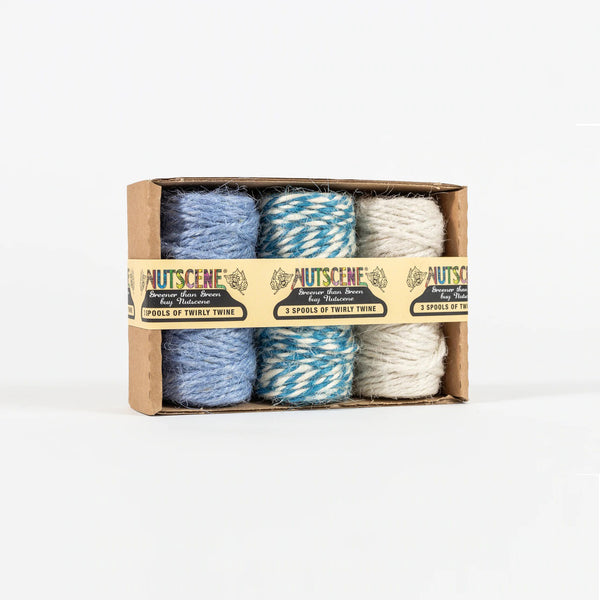 Pack of 3 Blue & White Natural Jute Baker's Twine by Nutscene
