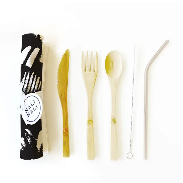 Bamboo Travel Cutlery Set - 6pc - Painterly