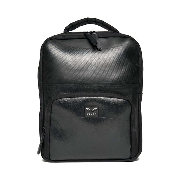 Recycled backpack for laptop in black