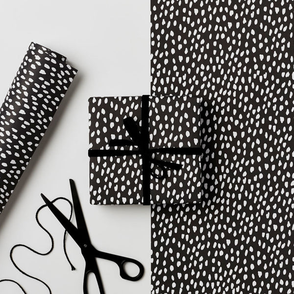 Recyclable Wrapping Paper - White Dash - Pasoluna