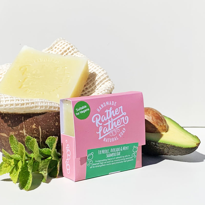 Vegan Natural Shampoo Bar - Fir Needle, Avocado & Mint - Pasoluna