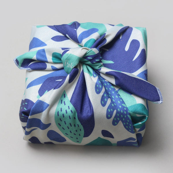Large Blue furoshiki wrapping a box