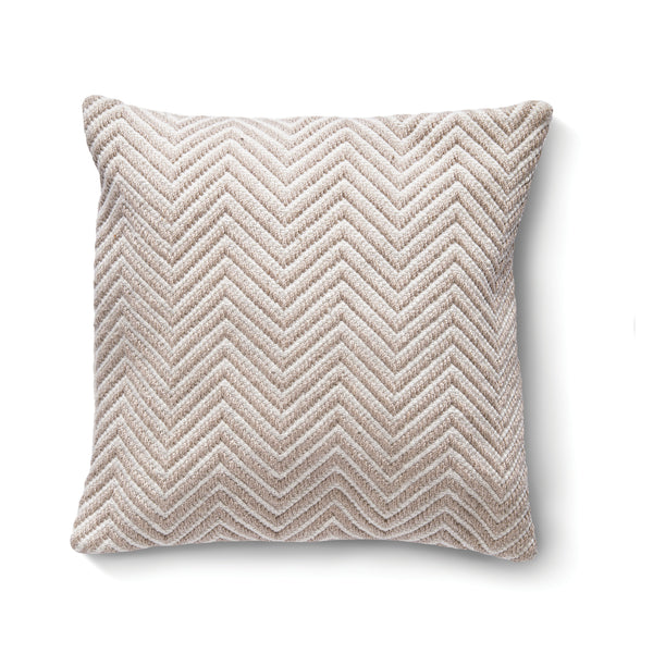 Natural colour diamond pattern cushion made from recycled plastic bottles