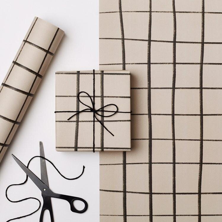Recyclable Wrapping Paper - Gridlines
