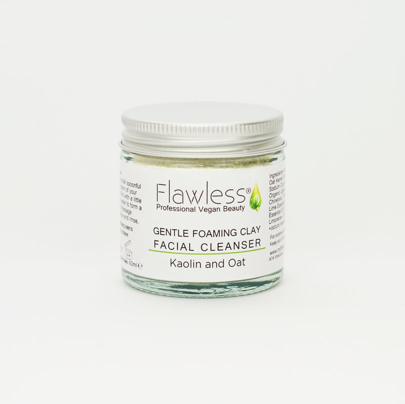 Vegan Foaming Clay Facial Cleanser & Bamboo Spoon by Flawless