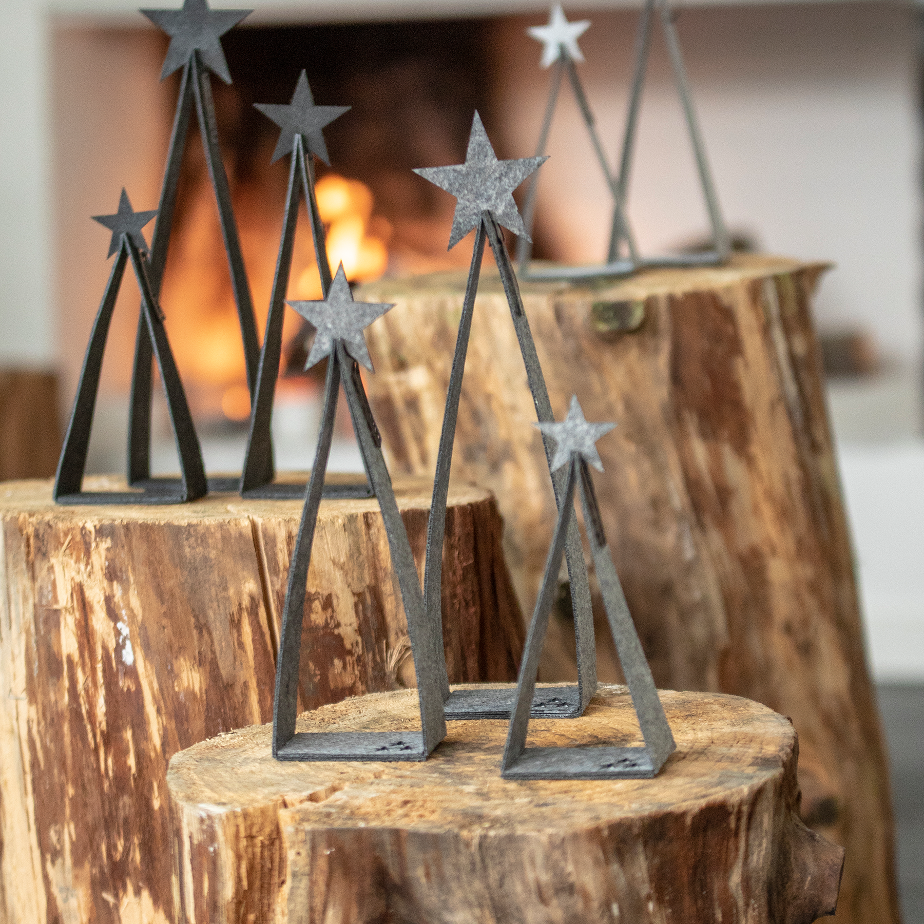 Set of 3 Eco Felt Christmas Trees by Oohh Collection - Pasoluna