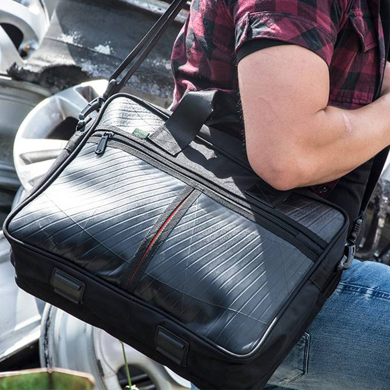 Recycled Laptop Bag - Black Panda by Ecowings