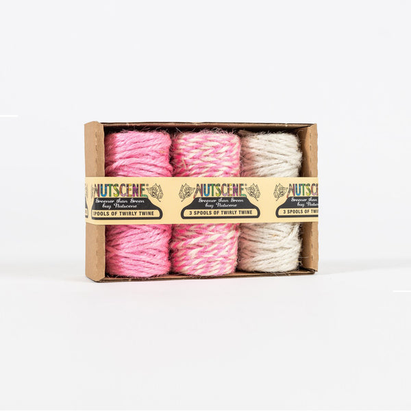 Pack of 3 Pink & White Natural Jute Baker's Twine by Nutscene
