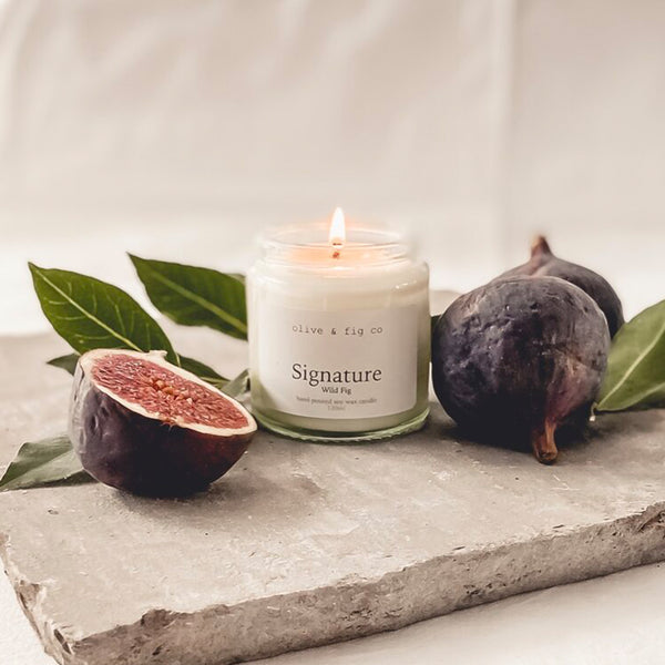 Soy Wax Candle - Signature Wild Fig by Olive & Fig - Pasoluna