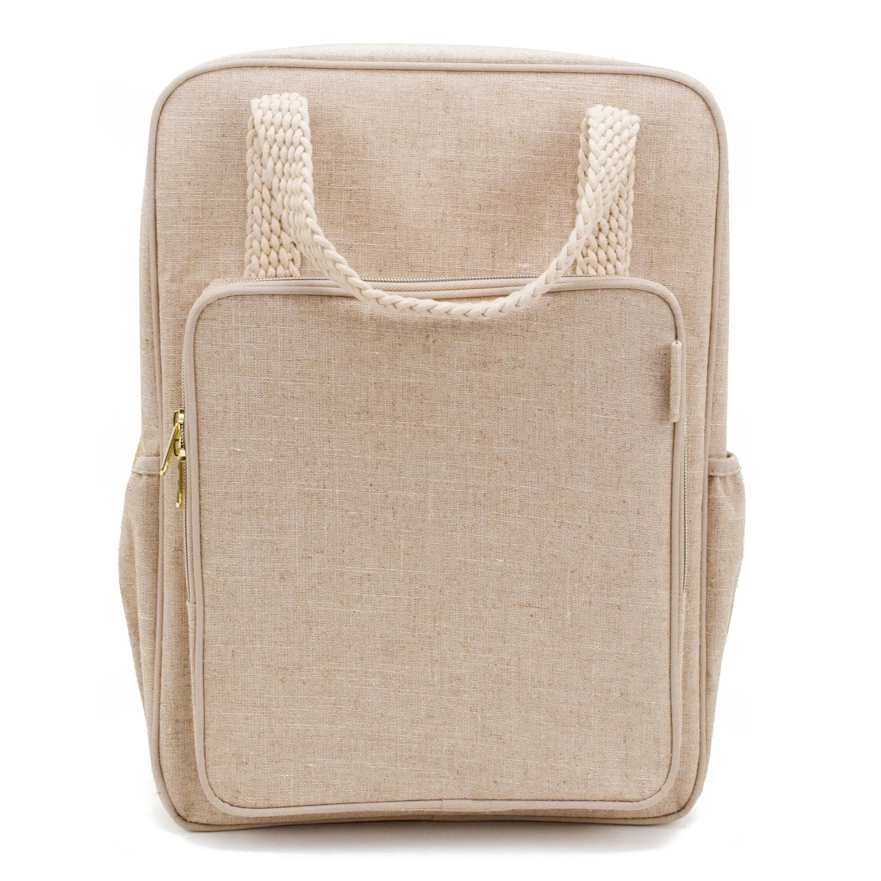 Natural linen backpack