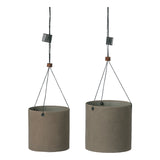 Set of 2 Hanging Pots - Waterproof Recycled Paper - Taupe