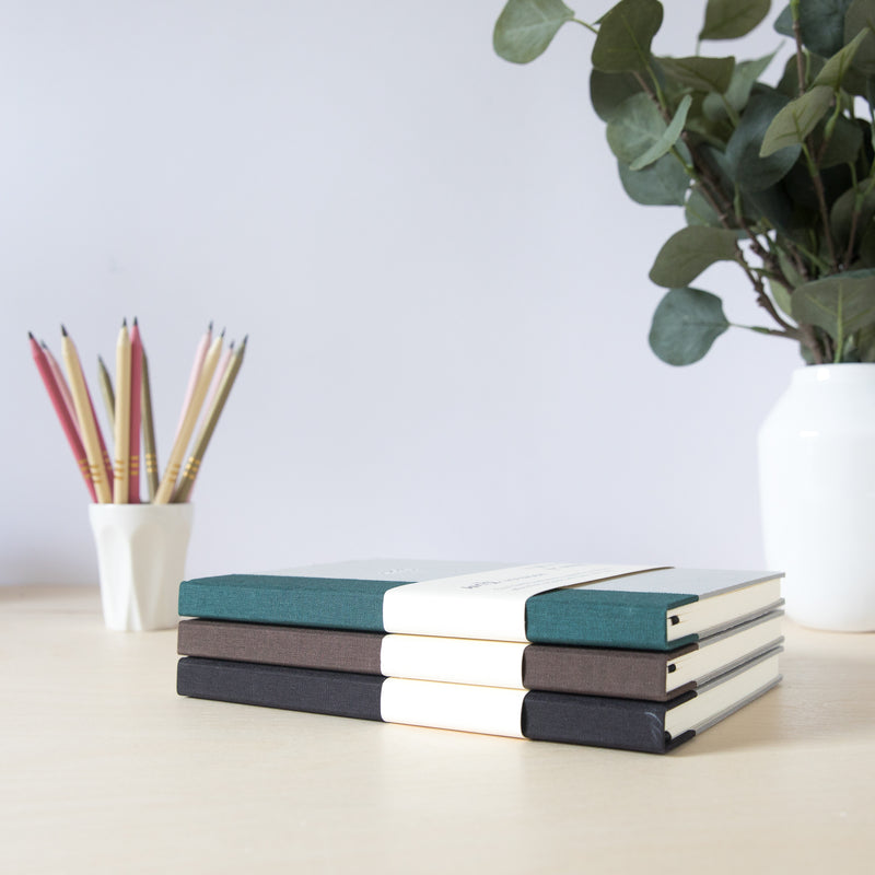 Recycled Hard Cover Notebook - Black Lined