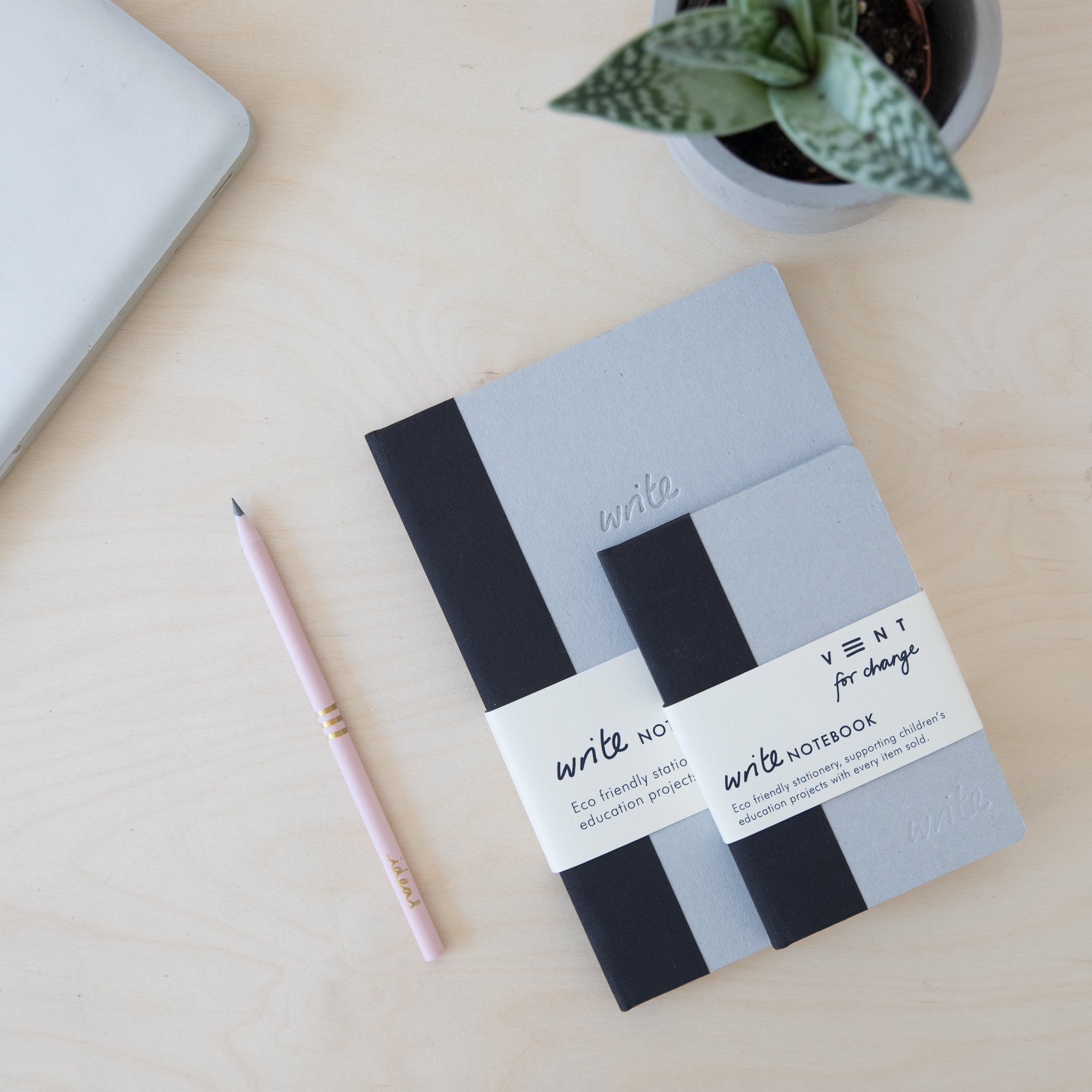 Recycled Hard Cover Mini Notebook - Black Lined