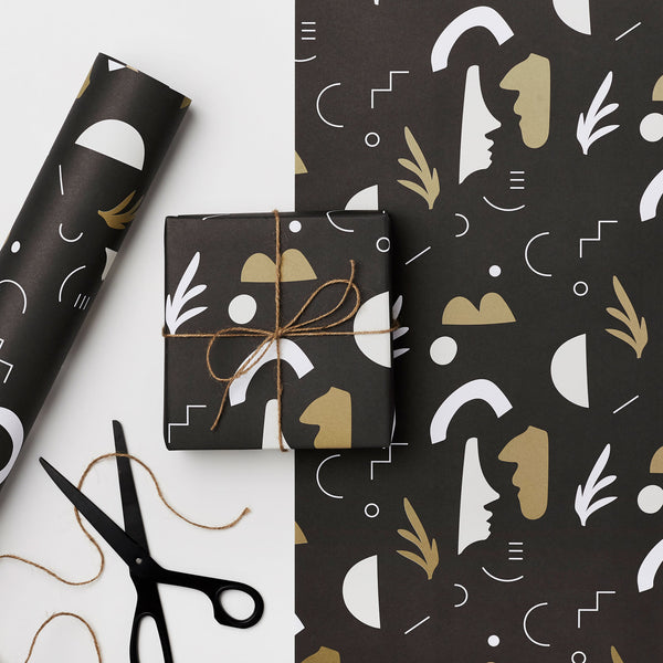 Recyclable wrapping paper abstract design