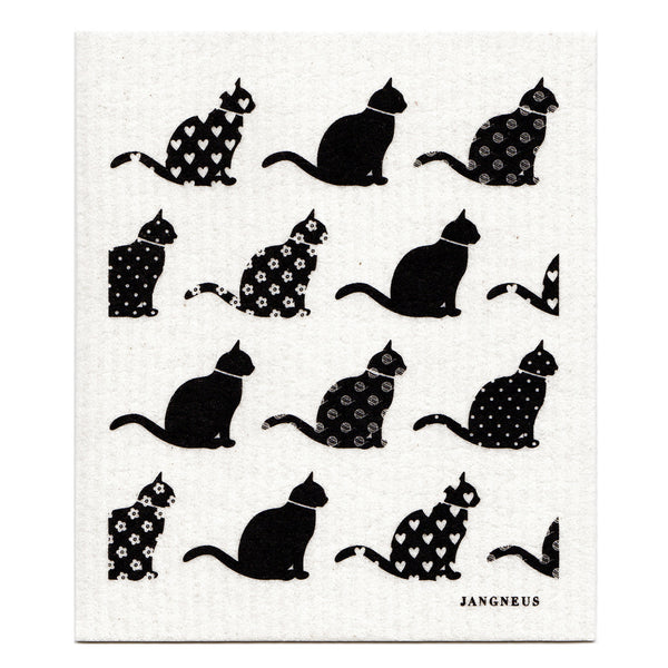 Compostable Swedish Dishcloth - Black Cats