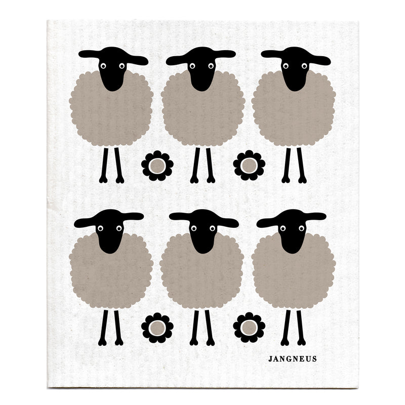Tea Towel & Dishcloth Bundle - Grey Sheep