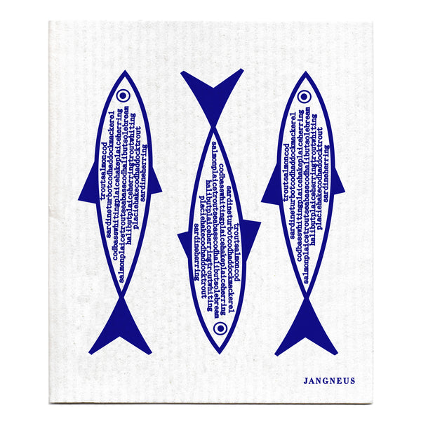 Compostable Swedish Dishcloth - Blue Fish - Pasoluna