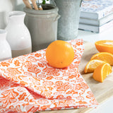 Tea Towel & Dishcloth Bundle - Orange Oak Leaf - Pasoluna