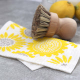 Compostable Swedish Dishcloth - Yellow Sunflower by Jangneus