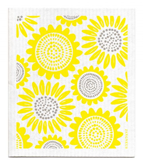 Compostable Swedish Dishcloth - Yellow Sunflower by Jangneus