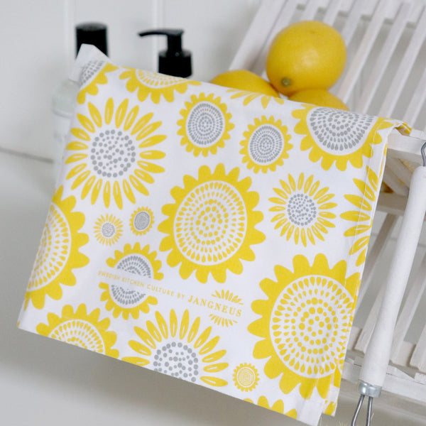 Cotton Tea Towel - Yellow Sunflower - Pasoluna