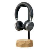 wooden headphone stand in oak